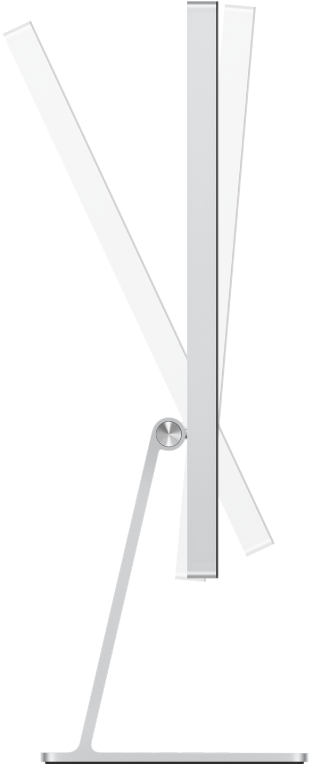 מבט מהצד על Studio Display בהטיה.