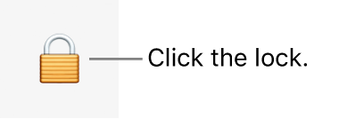 Example of an unlabeled button, the Lock button, identified in the callout as “the lock.”