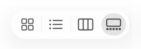 The Gallery View button in the Finder window toolbar.