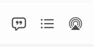 Buttons in the Music app toolbar.