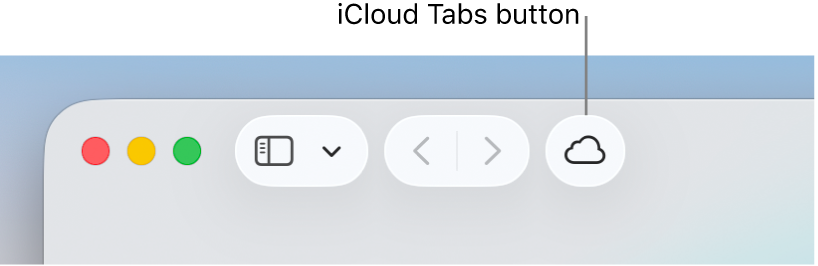 The iCloud Tabs button in the Safari toolbar.