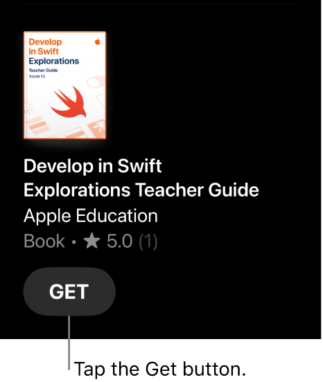 Onscreen button with all uppercase letters, identified in callout with title-style capitalization.