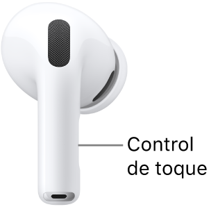 El control táctil de los AirPods Pro 3 se encuentra en el extremo de cada uno de tus AirPods.