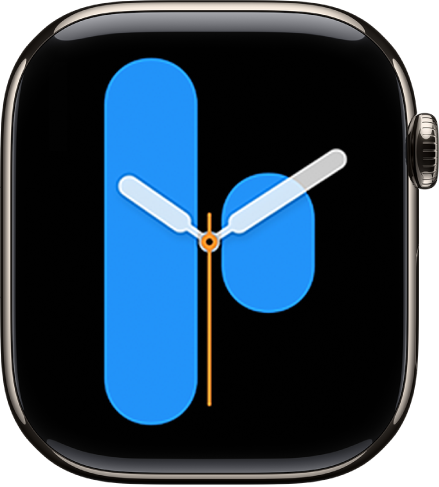 واجهة الساعة "رقمية أحادية" تعرض عقارب تناظرية فوق رقم كبير، يشير إلى الساعة.