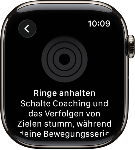 Der Bildschirm „Ringe anhalten“.