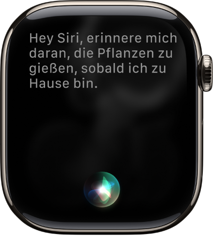 Der Bildschirm „Siri“ zeigt eine Anfrage für das Einrichten einer Erinnerung.