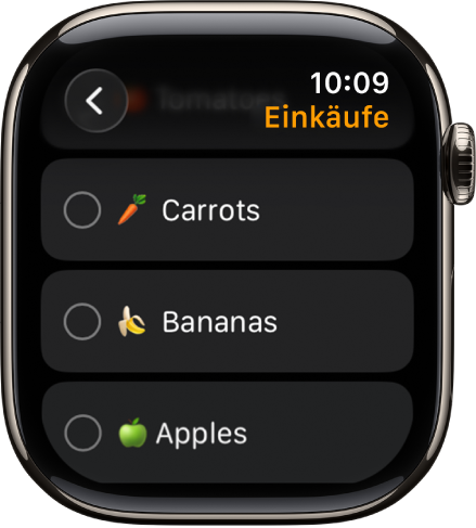Die App „Erinnerungen“ mit zwei Erinnerungen. Die Erinnerungen befinden sich im oberen Teil des Displays und die Taste „Erinnerung hinzufügen“ ist darunter.