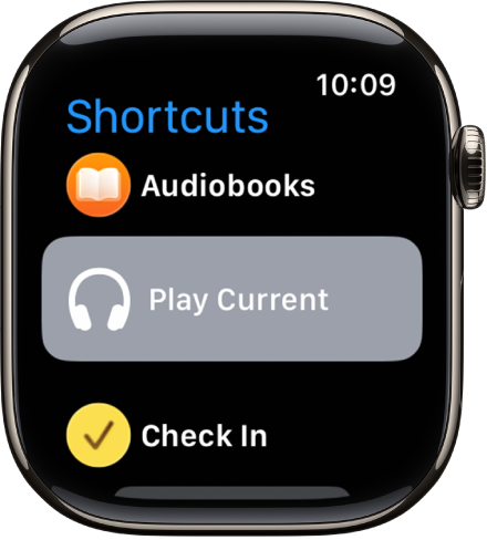 L’app Raccourcis qui affiche trois raccourcis : Minuteur de pause, Boussole et Enregistrer l’itinéraire de retour.