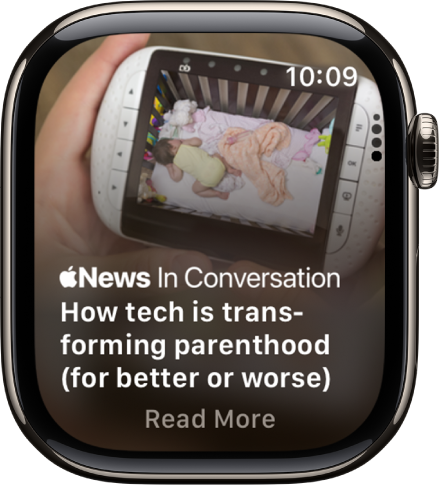 Un article dans l’app News. Le bouton Lire la suite se situe en bas au milieu.