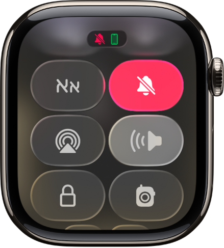 ״מרכז הבקרה״ מופיע עם הכפתור של מצב ״שקט״ מסומן.