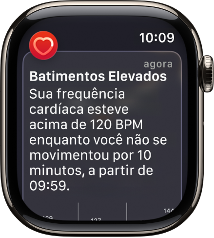 Tela Alerta de Batimentos Cardíacos indicando a detecção de batimentos elevados.