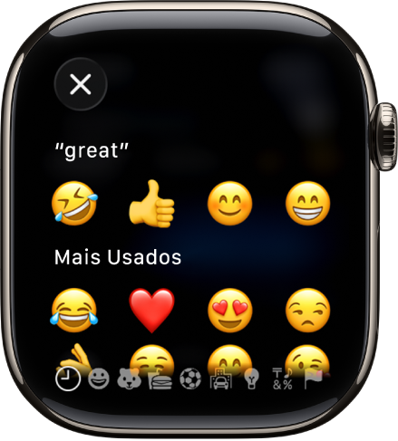 A tela do campo de texto mostrando um emoji.