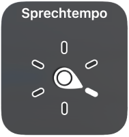 Rotorsteuerung mit dem Zeiger bei der Einstellung „Sprechtempo“.