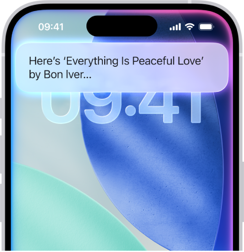 Ein iPhone zeigt eine Antwort von Siri oben auf dem Bildschirm.