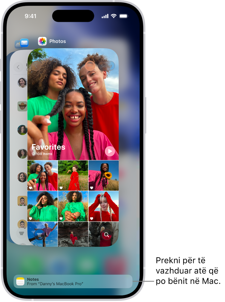 App Switcher në iPhone që tregon një njoftim për dorëzimin në fund të ekranit.