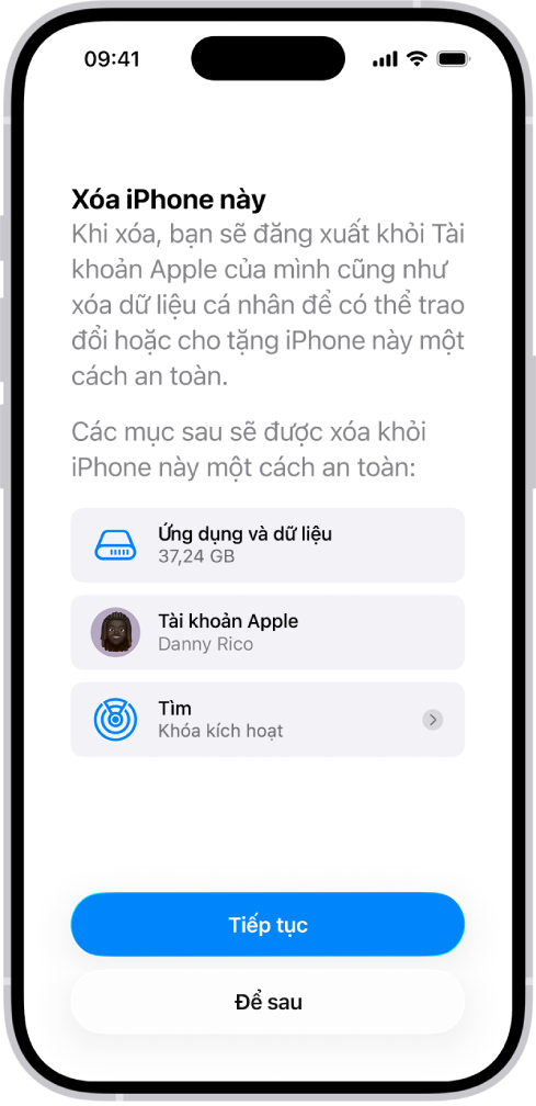 Màn hình Xóa iPhone này.