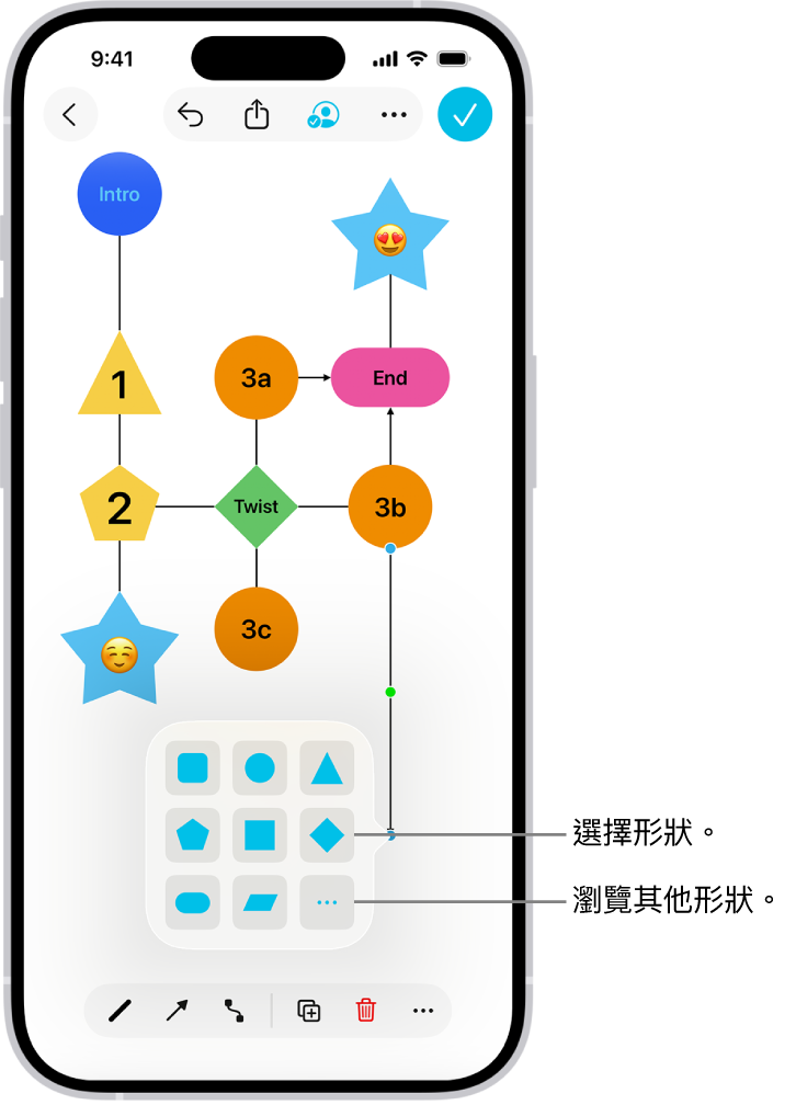 Freeform 記事板的圖解上已加入新的形狀。