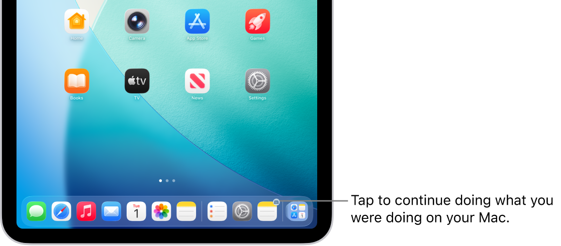 The Handoff icon visible in the Dock on an iPad.