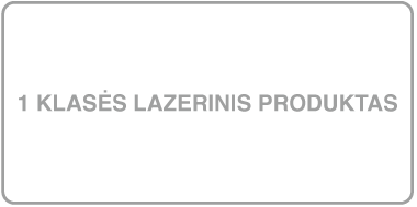 Žyma, ant kurios parašyta „Class 1 laser product“.