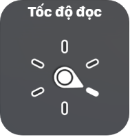 Điều khiển rô-to với đầu quay chỉ vào cài đặt Tốc độ đọc.