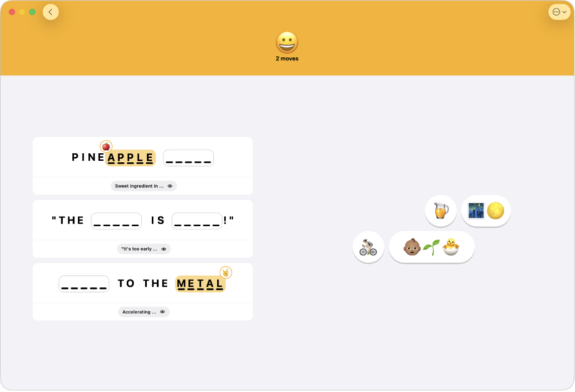 An Emoji Game puzzle in the News app.