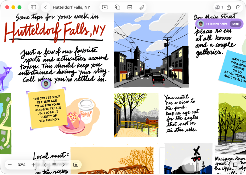 L’app Freeform ouverte sur un Mac.