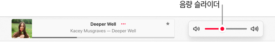 볼륨 슬라이더.