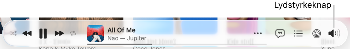 Lydstyrkeknappen.