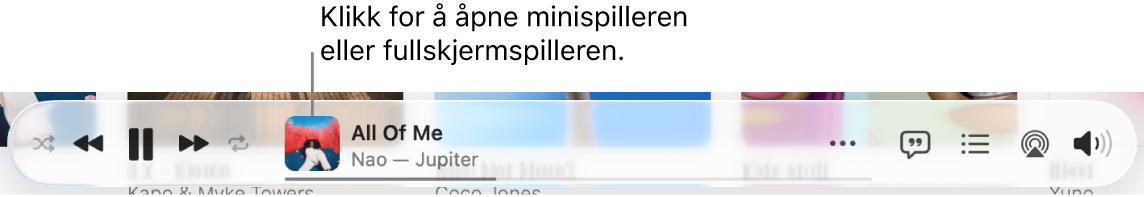 Klikk på albumbildet for å åpne minispilleren.