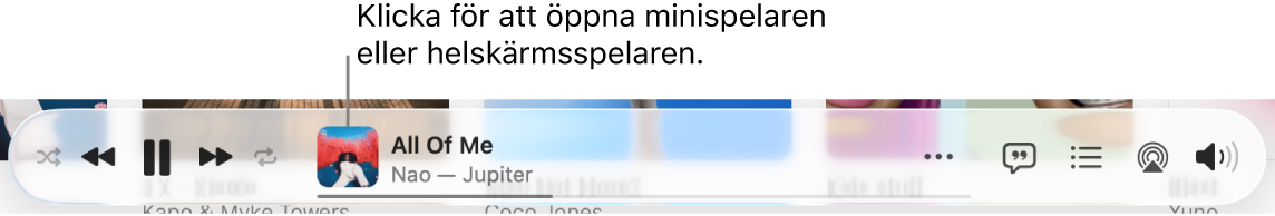 Klicka på albumets bildmaterial om du vill öppna minispelaren.