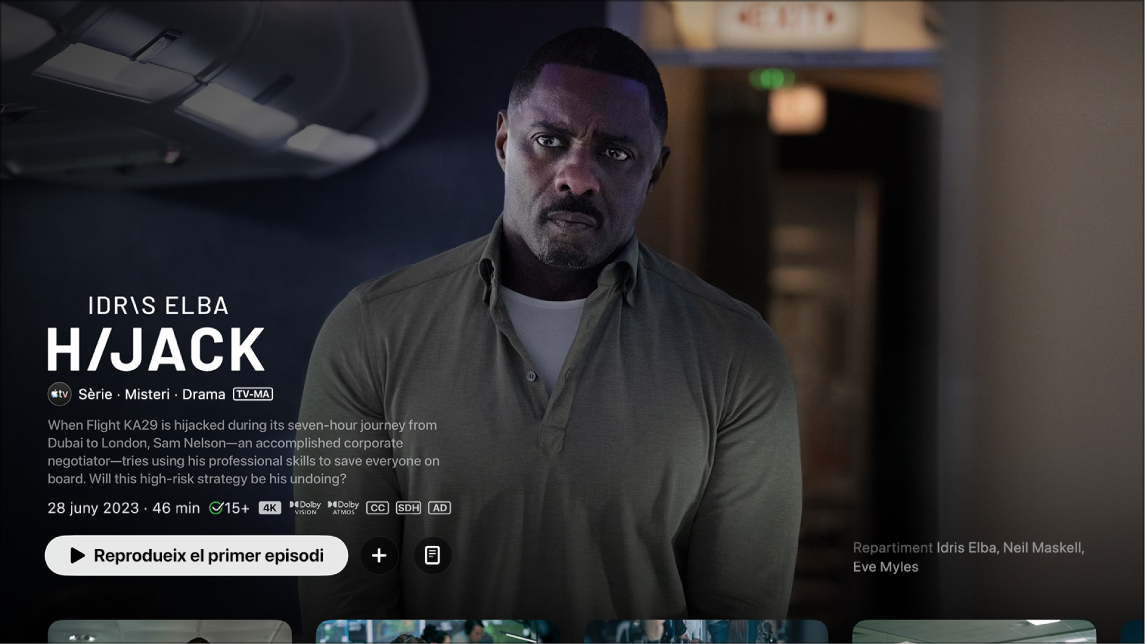 Pantalla d’informació d’un programa de TV