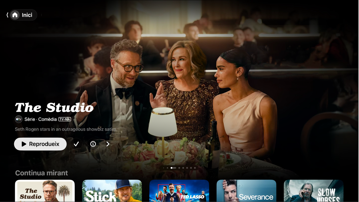 Pantalla en la qual es mostra Inici