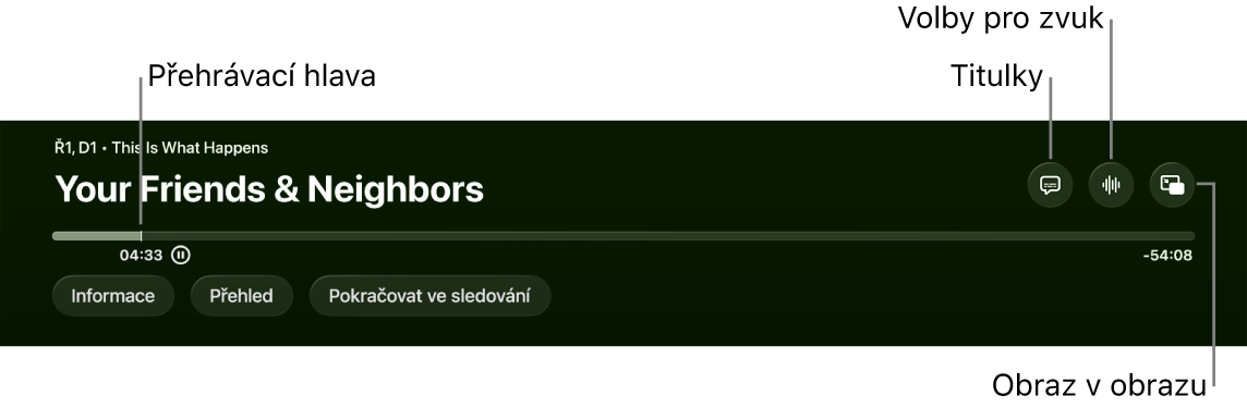 Ovládací prvky přehrávání