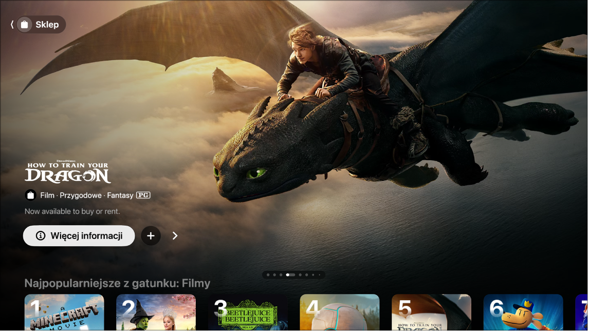 Na ekranie pokazany jest Apple TV Store.