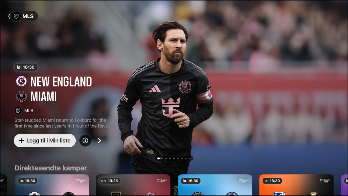 Skjerm som viser MLS Season Pass
