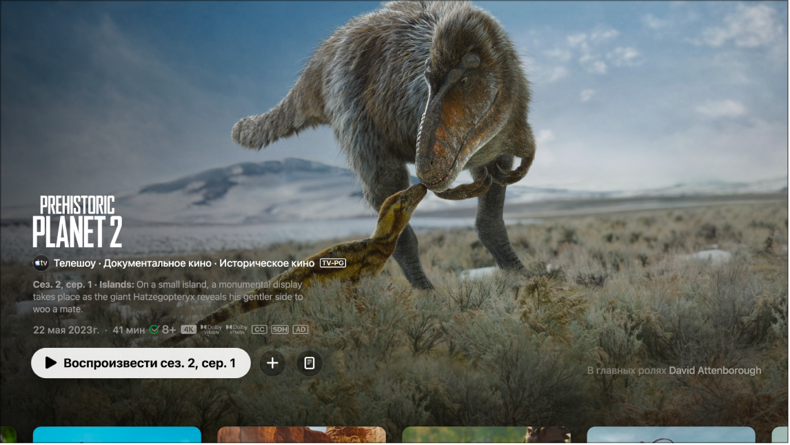 Экран информации о телешоу