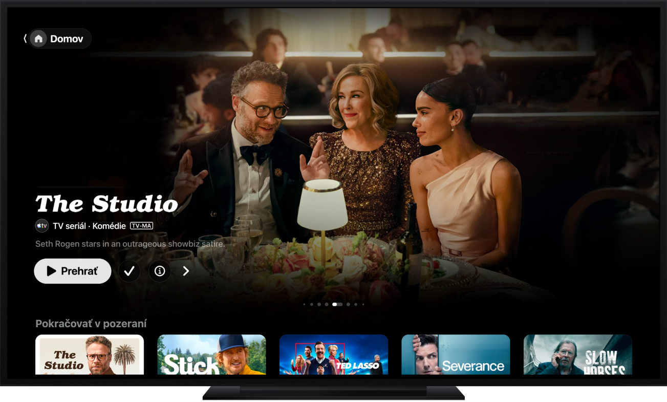 Apka Apple TV, ako sa zobrazuje na obrazovke televízora