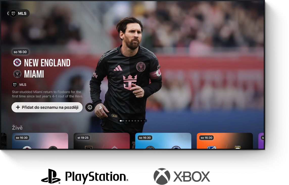 Aplikace Apple TV zobrazená na televizoru