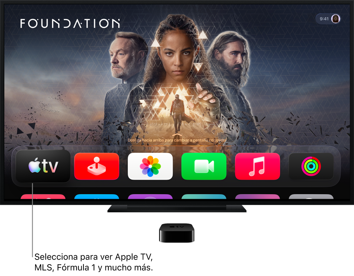 App Apple TV en la pantalla de inicio