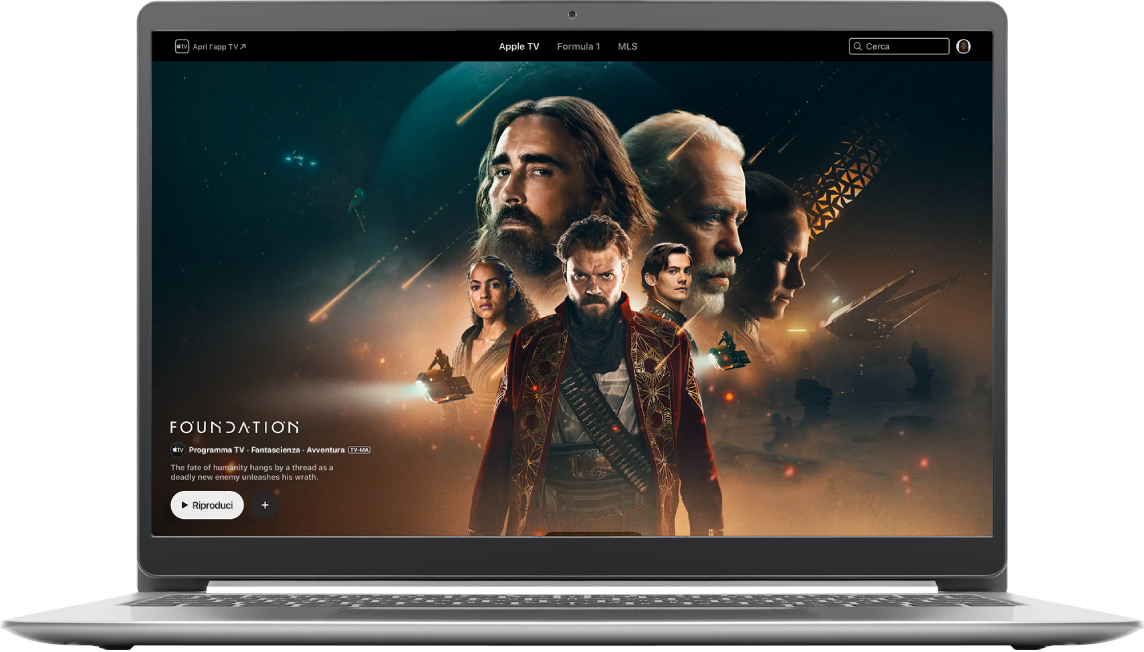 Il sito web di Apple TV in un browser