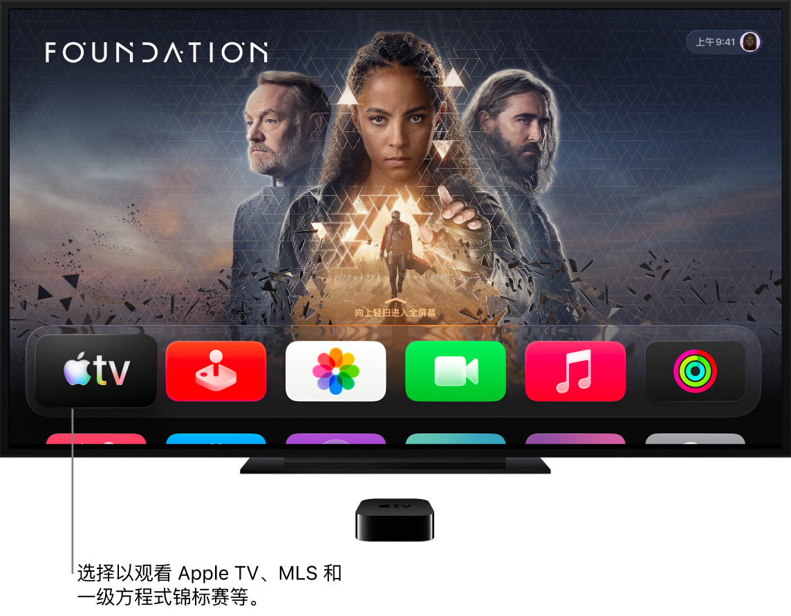 主屏幕上的 Apple TV App