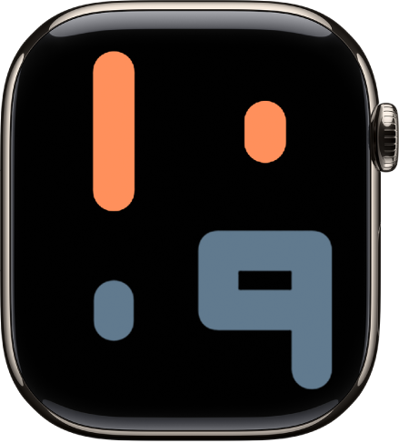 تعرض واجهة الساعة "رقمية ثنائية" الوقت بأرقام كبيرة للغاية.