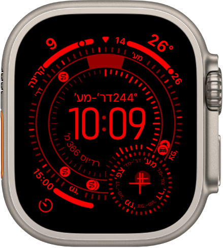 עיצוב השעון ״נקודת ציון״ עם תצוגה של ראיית לילה.