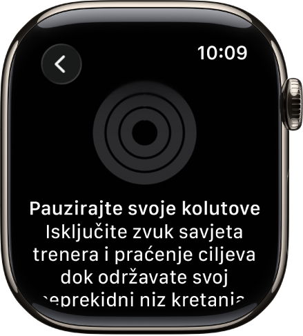 Zaslon za pauziranje kolutova.