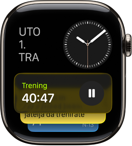 Pametni stog na Apple Watchu prikazuje Aktivnosti uživo i widgete.