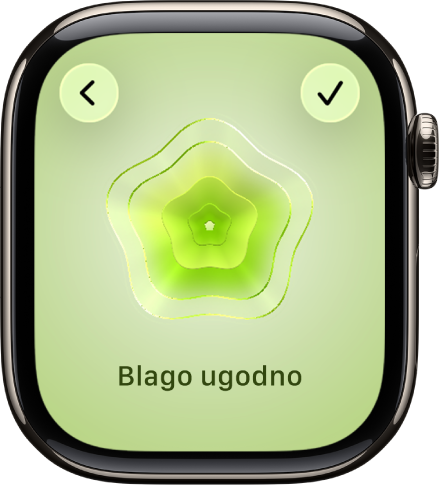 U aplikaciji Svjesnost prikazan je zaslon Stanja uma s vizualizacijom u središtu. Ispod je naveden osjećaj.