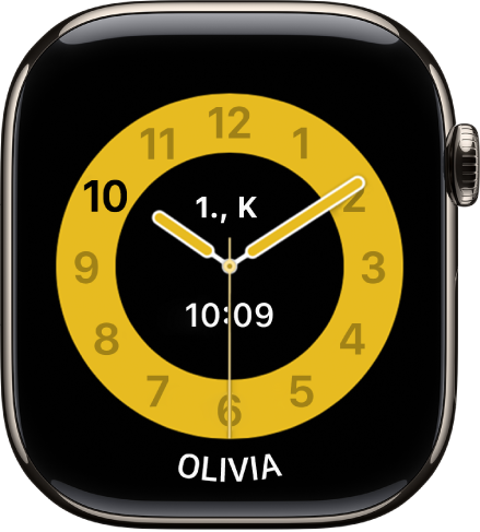 Az Iskolaidő óraszámlap, amelynek közepén egy analóg óra látható a dátummal és a digitális idővel.