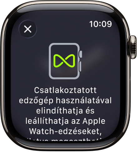 Az Apple Watch edzőtermi eszközökkel történő párosítása során megjelenő párosítási képernyő.