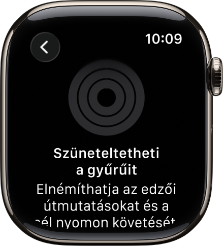 A Gyűrűk szüneteltetése képernyő.