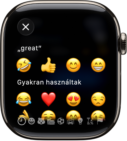 A szövegmező képernyő egy emojival.